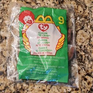 5/$15 McDonalds Ty teanie beanie baby, Claude the crab 1999